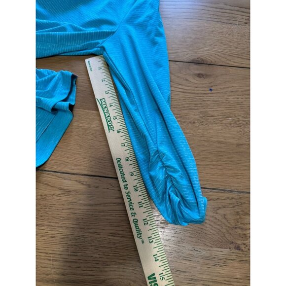 Eddie Bauer Women Long Sleeve V-Neck Stretch Ruched Shirt Sz Medium Lightweight - Picture 7 of 16